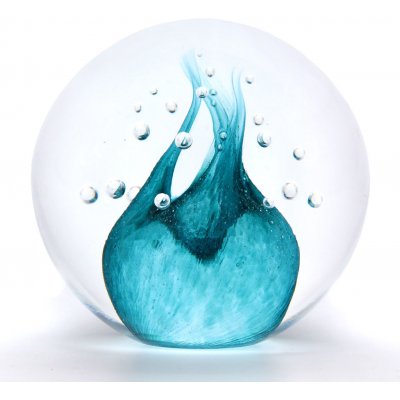 Artcristal Bohemia Skleněné těžítko koule 02, Tyrkysová, 6 cm | České sklo z rodinné sklárny – Zboží Dáma