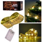 KIK Stuha dekorativní LED pásek 10m 100LED vánoční stromek světla vánoční dekorace teplá bílá s bateriemi – Sleviste.cz