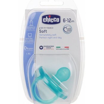 Chicco Physio silikon Soft bez BPA modrá s kroužkem