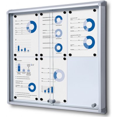 Jansen Display Interiérová vitrína 6xA4, posuvné dveře, metalová záda, 720 x 675 mm – Zboží Živě