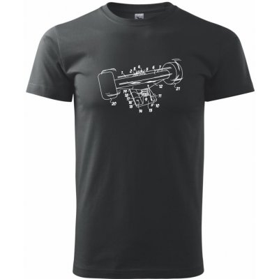 Skateboard nákres kolečka Klasické pánské triko černé – Zboží Mobilmania