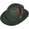 Karnevalový kostým funny fashion Zelený klobouk s peřím myslivec