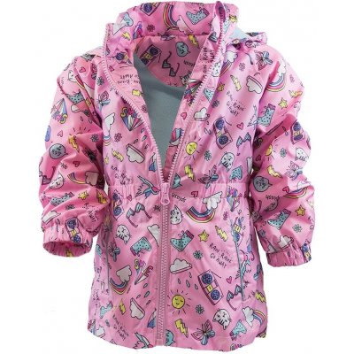 Pidilidi dívčí jarní/podzimní bunda s potiskem a kapucí PD1092 růžová – Zboží Mobilmania