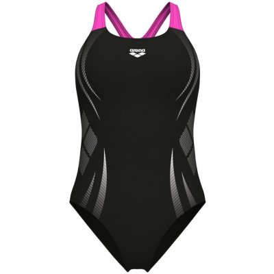 Arena Poseidonia Swim Pro Back black Shocking pink – Zboží Dáma
