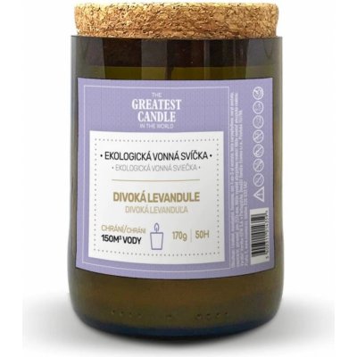 The Greatest Candle Svíčka v lahvi od vína - divoká levandule 170 g – Zboží Mobilmania