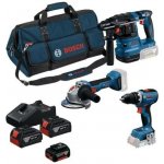 Bosch GSB + GWS + GBH + 3× GBA 5.0 Ah + GAL 12V/18V-80 0615A500AH – Sleviste.cz