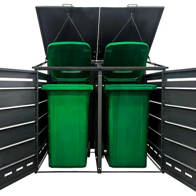 Scorpion elektro s.r.o. Přístřešek na 2 popelnice D04GW2 antracit hnědý – Zboží Dáma