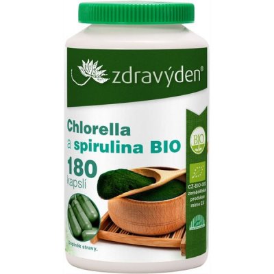 Zdravý Den Bio Chlorella a spirulina 180 kapslí