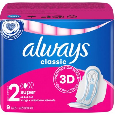 Always Classic Wings Maxi hygienické vložky 9 ks – Sleviste.cz