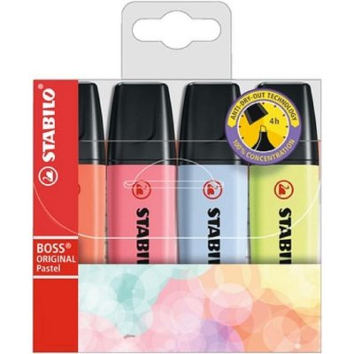 Stabilo Boss Original Pastel 70/4-3 4 ks sada korálově červená třešňová obláčkově modrá limetková – Hledejceny.cz