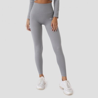 GymBeam Dámské legíny Ribbed FLO Grey – Zbozi.Blesk.cz