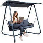 Pro-Tech shop KRE3149 Zahradní houpačka s pletenými područkami - antracitová Premium 180x139x185cm 62117 – Sleviste.cz