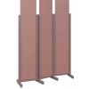 Paraván Atmosfere LINE 119 dřevěný 3-dílný paraván mobilní výška 1900 mm rám sandy lilac výplň antická růžová