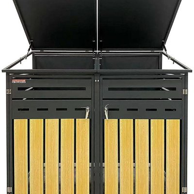 Scorpion elektro s.r.o Přístřešek na 2 popelnice D02GW2 antracit/hnědý – Zboží Dáma