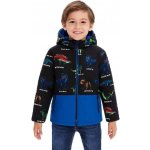 Dětská zimní bunda s Dinosaury černomodrá – Sleviste.cz