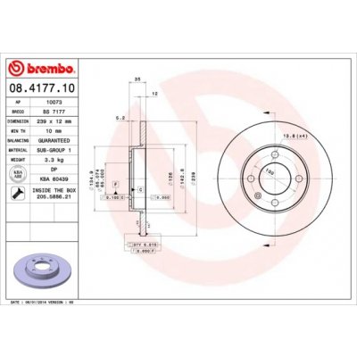 BREMBO Brzdový kotouč 08.4177.10 – Hledejceny.cz