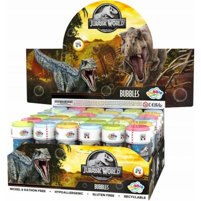 Mýdlové bubliny tradiční Bubble World Jurassic World 60 ml 36 ks