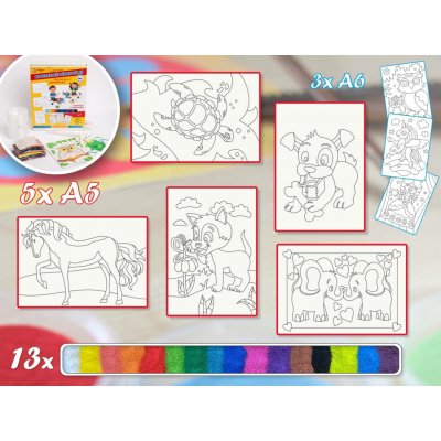 Radost v písku Sada střední PRO HOLKY 6 Barevné pískování obrázků – Zboží Dáma