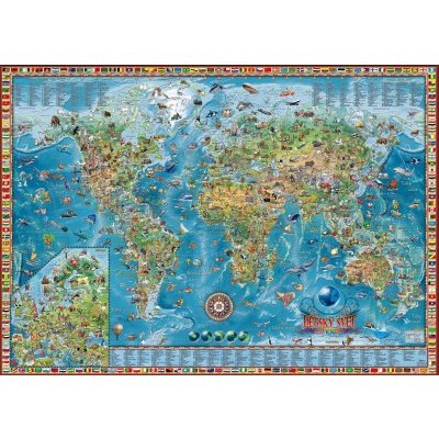 Excart Maps Dětská mapa světa - nástěnná mapa 138 x 98 cm Varianta:  papírová mapa, Provedení: bez rámu od 290 Kč - Heureka.cz