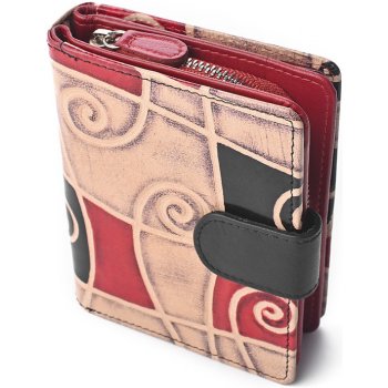 Dámská kožená peněženka Nivasaža N6-SNT-MGR barevná-červená
