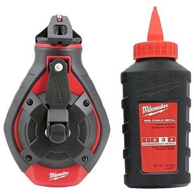 MILWAUKEE 4932498391 značkovací šňůra se silným lankem, 30m, navíjení 6:1, celokovové tělo, červená 4932498391 – Zboží Dáma
