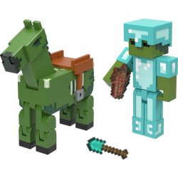 Mattel Minecraft Figure 2pack Zombie in diamond armor and zombie horse