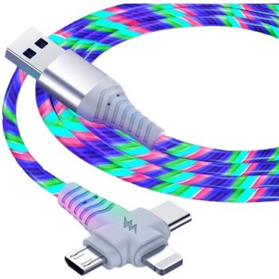 Grugen Nabíjecí kabel 3v1 Micro USB + iPhone Lightning + USB-C – Zboží Mobilmania