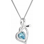 Pavona Stříbrný se Swarovski krystaly srdce modré 32071.3 Aqua – Sleviste.cz