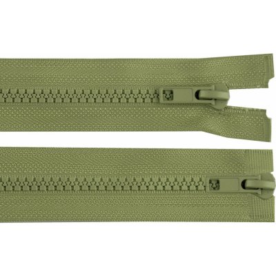 Zip kostěný No 5 dělitelný 2 jezdce / dvoucestný 95 cm bundový zelená khaki 1ks – Hledejceny.cz