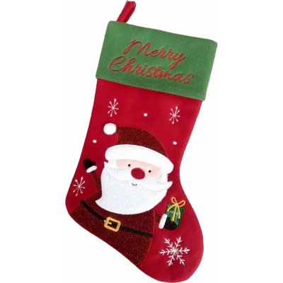 MagicHome Dekorace vánoční bota, vzor santa, 25 x 41 cm – Hledejceny.cz