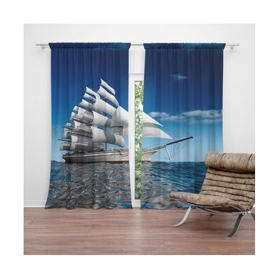 Sablio Závěs Loď: 2ks 140x250cm – Hledejceny.cz
