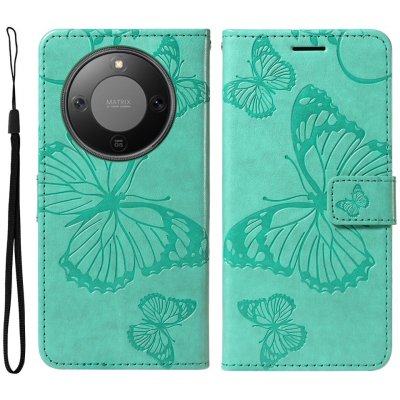 Big Butterfly knížkové pouzdro na Honor Magic 8 Lite 5G - modrozelené – Zboží Živě