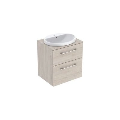 Geberit Selnova Square skříňka s deskou a umyvadlem, 58,8x47,5x70,3 cm, 2x zásuvka, dekor ořech hickory světlý 502.871.00.1 – Zboží Mobilmania