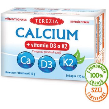 Terezia Calcium+vitamin D3 a K2 30 kapslí