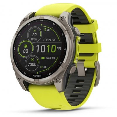 Garmin Fenix 8 47mm Sapphire Solar Titanium Bright Yellow/Graphite 010-02906-21 – Zboží Živě