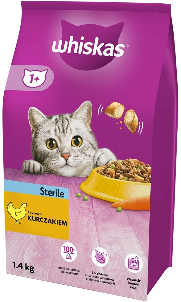 Whiskas Sterile s lahodným kuřecím 3,8 kg