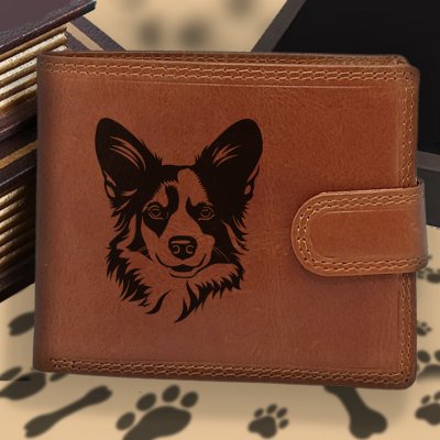 Pánská s motivem pro milovníky psů s obrázkem pejska Cardigan Welsh Corgi Vínová peněženka Carlo