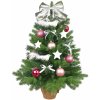 Vánoční stromek LAALU Ozdobený umělý vánoční stromeček RŮŽOVÁ KOLEDA 60 cm s LED OSVĚTELNÍM V KVĚTINÁČI