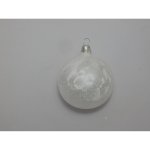 Ornex Skleněná vánoční ozdoba bílá s mrazolakem pr. 7 cm – Hledejceny.cz