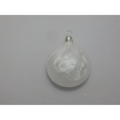 Ornex Skleněná vánoční ozdoba bílá s mrazolakem pr. 7 cm – Hledejceny.cz