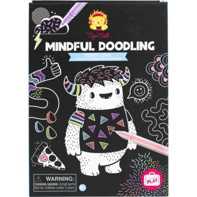 Tiger Tribe Vyškrabávací omalovánky Mindful Doodling Night Lines – Zboží Dáma