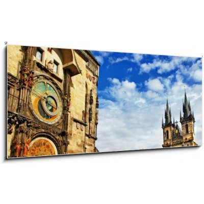 Obraz 1D panorama - 120 x 50 cm - Prague, Czech Republic - view of square and astronomical clock Praha, Česká republika