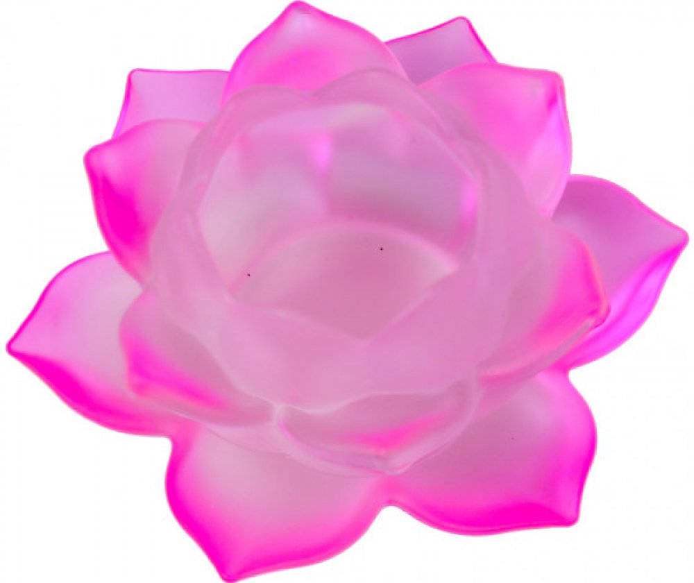 Indie Svícen na čajovou svíčku skleněný - Lotos - růžový, 5,5 x 12 cm |  Srovnanicen.cz