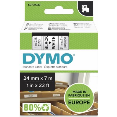 DYMO páska D1 24mm x 7m, černá na bílé, 53713, S0720930 – Hledejceny.cz