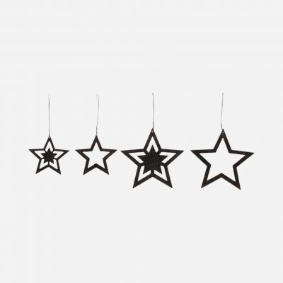 Vánoční ozdoby Stars Black set 4 ks House Doctor – Hledejceny.cz
