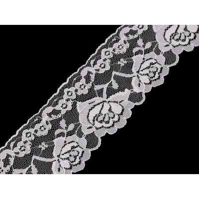 Silonová krajka šíře 70 mm, střední, 1 bílá – Zboží Dáma