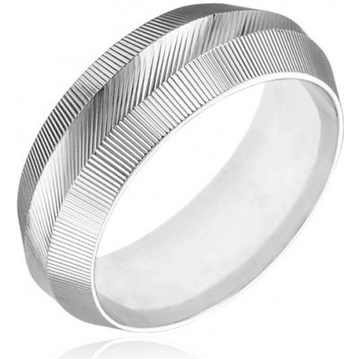 Šperky eshop prsten ze stříbra 925 zúžený vroubkovaný povrch H11.17 – Zboží Mobilmania