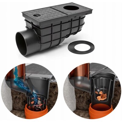 Geiger Standard Lapač střešních splavenin boční D110 černý – Hledejceny.cz