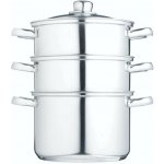 KitchenCraft nerezový parní hrnec 22 cm, 3 patra – napařovací hrnec na sporák pro zdravé vaření v páře, vícepatrový hrnec – Zboží Mobilmania