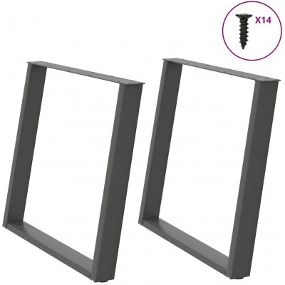 Omaxi 311375 Nohy k jídelnímu stolu ve tvaru U 2 ks antracitové 100 x 72-73 cm ocelové – Hledejceny.cz